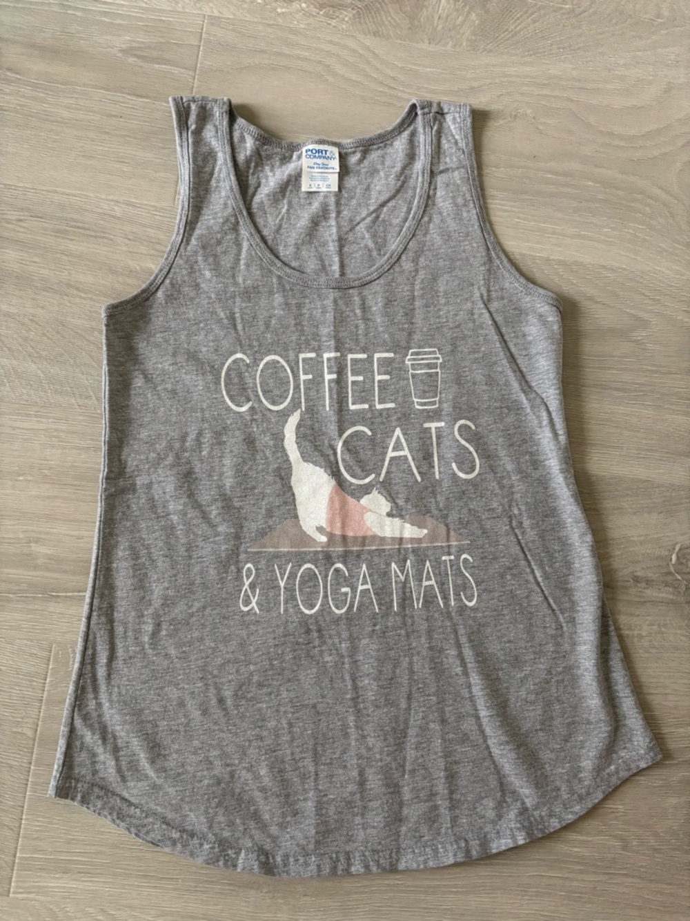 Coffee, cats, & yoga mats tee